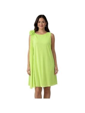 Jessica Howard Neon Green Rosette Dress Size 12 NWT